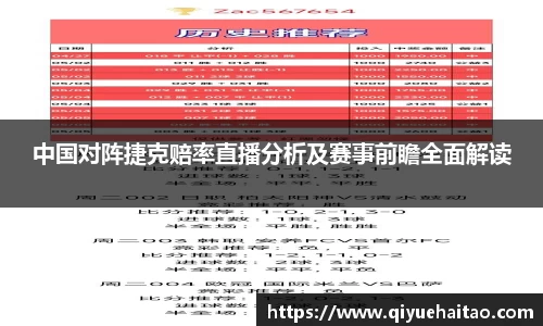 中国对阵捷克赔率直播分析及赛事前瞻全面解读